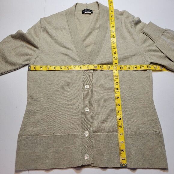 J. Peterman Co Italian Wool Sweater Set Mock Neck Short Sleeves Cardigan Long - Picture 10 of 12